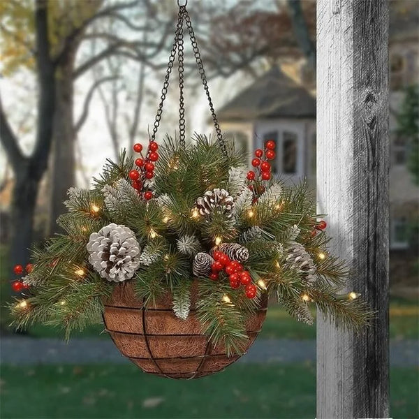 Mixed  Christmas Hanging Basket